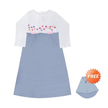 MacBear MacBee Kids Azahra Baju Gamis Anak - Grey + Free Hijab