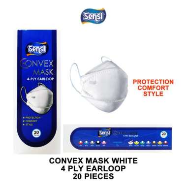SENSI CONVEX MASK 4PLY EARLOOP WHITE MASKER SENSI