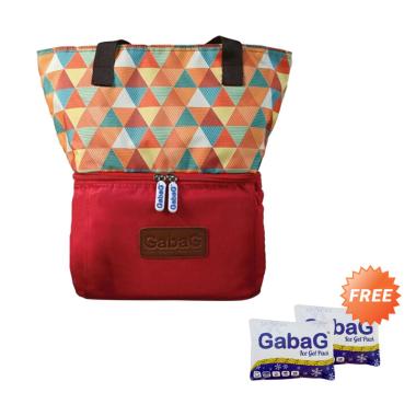 Gabag Senja Picnic Series Cooler Bag - Maroon + Free 2 Ice Gel