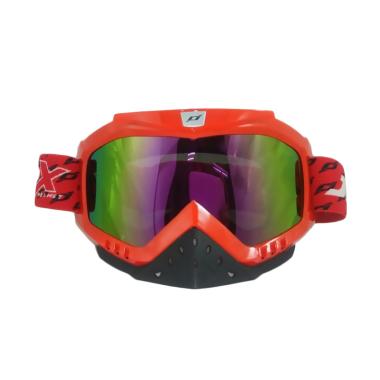 JPX Cross Rainbow Kacamata Goggle - Red Gloss