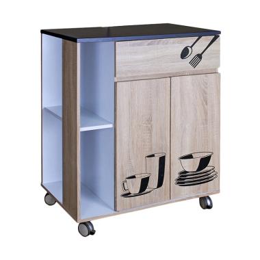JYSK Oracle Microwave Kitchen Cabinet - Sonoma Oak and White Grey
