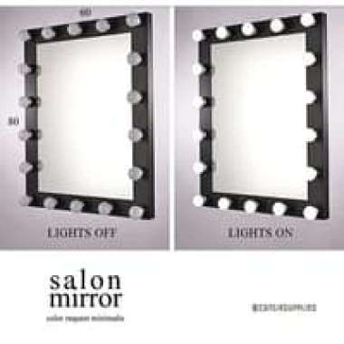 NEW . 3 PCS KACA SALON RIAS 12 LAMPU / MIROR RIAS SALON 60 X 80 CM dapat 3pcs