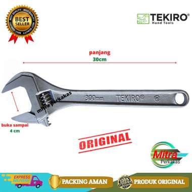 KUNCI INGGRIS TEKIRO 12" KUNCI BACO ADJUSTABLE WRENCH TEKIRO 12 INCHI