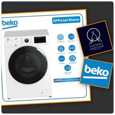 MESIN CUCI FRONT LOADING 8KG BEKO WCV8646X0 PRO SMART INVERTER AQUA WAVE DRUM TECNOLOGY