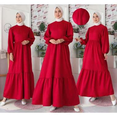 Gamis Dress Muslim Terbaru Lebaran 2021 Model Malika Busui Maxi Dress Lengan Balon Fashion acara Ari