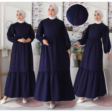 Gamis Dress Muslim Terbaru Lebaran 2021 Model Malika Busui Maxi Dress Lengan Balon Fashion acara Ari