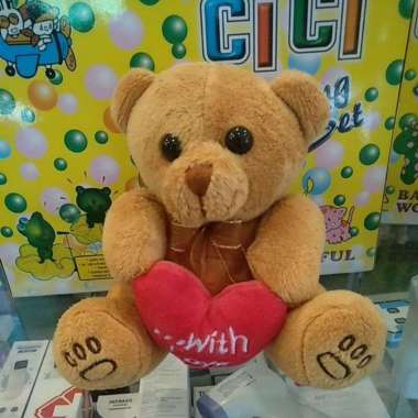 BNK BONEKA BERUANG BEAR LOVE S TELAPAK coklat s