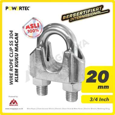 Wire Rope Clip - Klem Seling Kuku Macan SS 304 20mm POWERTEC