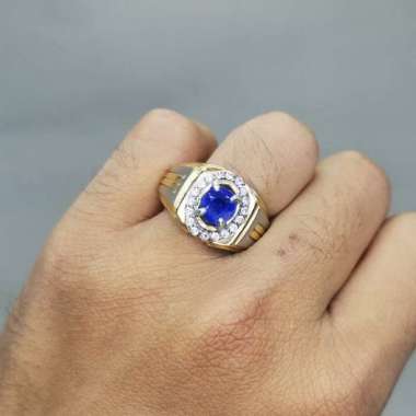 Cincin Batu Akik Biru Asli Blue Safir Asli