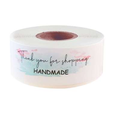 Sticker Label Thank You for Your Order Handmade Tag Segel Amplop 7,5 x 2,5 cm (1 roll / 120 pcs) C