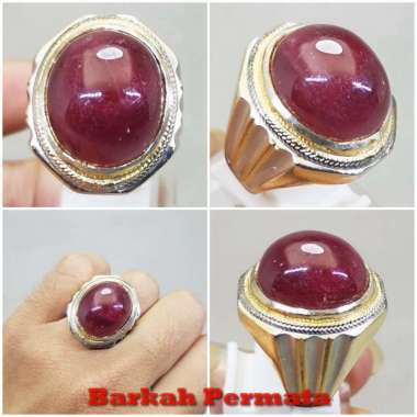 Batu Cincin Permata Ruby Merah Delima Asli Merah