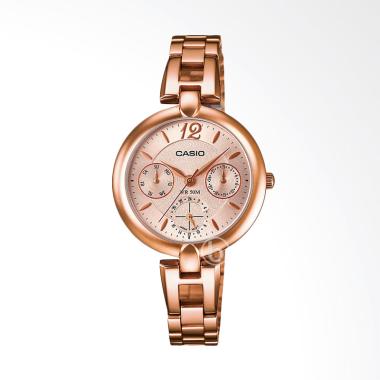 CASIO Enticer LTP-E401PG-9A Ion Plated Jam Tangan Wanita Rose Gold