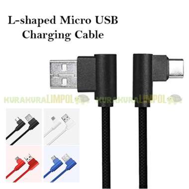 Kabel Data Charger Game Gaming Bengkok L Shape Micro USB Android