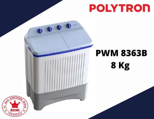 POLYTRON PWM 8363 B MESIN CUCI 2 TABUNG 8 KG
