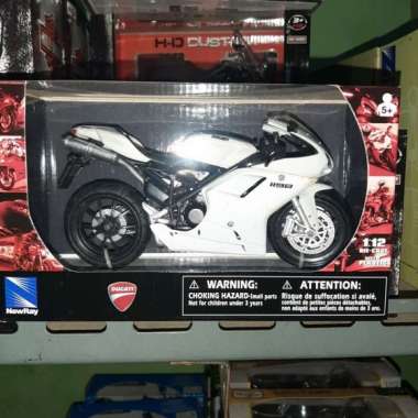Diecast Newray miniatur motor ducati 1198 - Putih