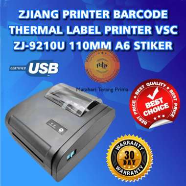 TERBARU PRINTER BARCODE THERMAL LABEL PRINTER VSC ZJ-9210U ZJ9210U 110MM A6 STIKER terlaris