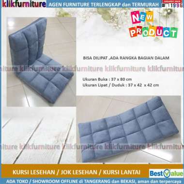 Kursi Lesehan Sofa Lesehan Jok Lesehan Lipat Tatami 37x80cm Biru