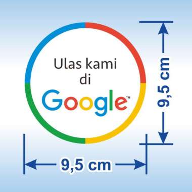 Sticker Bundar Ulas Kami di Review us on Google stiker diameter 9,5 cm Ulas kami di