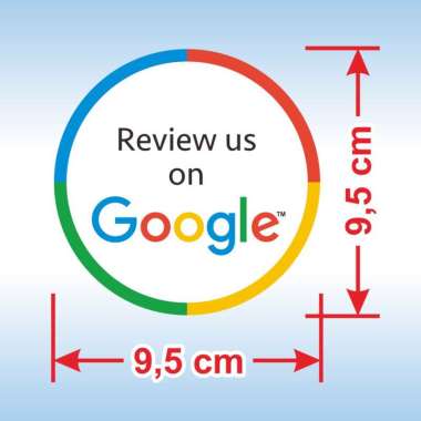 Sticker Bundar Ulas Kami di Review us on Google stiker diameter 9,5 cm Review us on