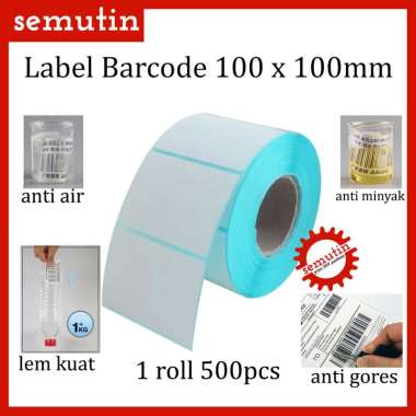 Kertas Thermal Label Barcode 100 x 100 mm 500pcs - Sticker Termal Printer