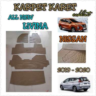 karpet karet alas mobil livina / all new livina 2019-2020 coklat full set