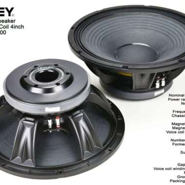 Ashley LF15V400 Speaker [15 Inch/ 1800 W/ Coil 4 in Komponen] hitam