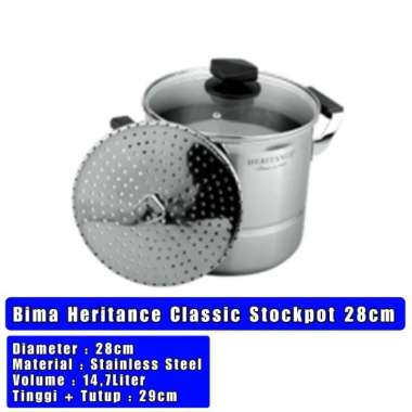 Panci Bima Heritance Classic Stockpot With Steamer 28cm BP120328 BIMA ORI 100% Multicolor
