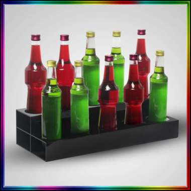 Rak Akrilik Display Botol Sirup Isi 10 Hitam