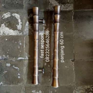 Handle Pintu Murah / Handle Pintu Kuningan Motif Pring Kuning 60 cm