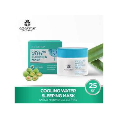Azarine Cooling Water Sleeping Mask 25gr - Masker Wajah Buat Tidur / Masker Pemutih Wajah Aman dan A