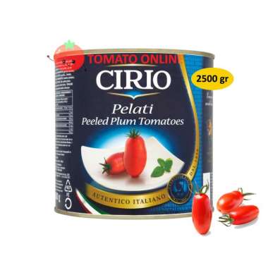 Cirio / Whole Pelati Peeled Plum Tomato Tomatoes Tomat Kupas Kaleng / 2.5 kg 2.5kg 2500 gr 2500gr
