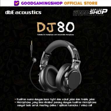 dbE DJ80 Over-Ear Headphone Lipat dengan Mic Detachable - Hitam