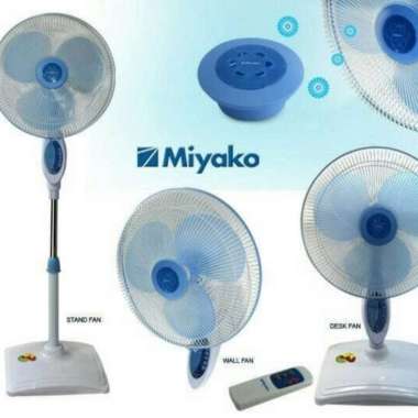 Miyako Kipas Angin Berdiri Stand Wall Fan Tembok Remot TJR 101 3 IN 1