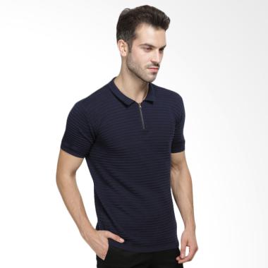 MANLY Larkham Knit Polo Shirt Pria