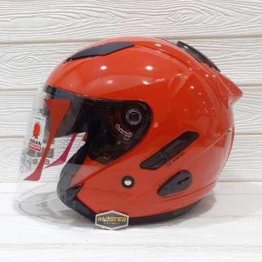 HELM KYT GALAXY FLAT R SOLID FIRE RED DOUBLE VISOR HALF FACE L