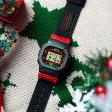 CASIO G-Shock Special Colour DW5600THC-1 WInter Premium Cloth Strap Original Jam Tangan Pria