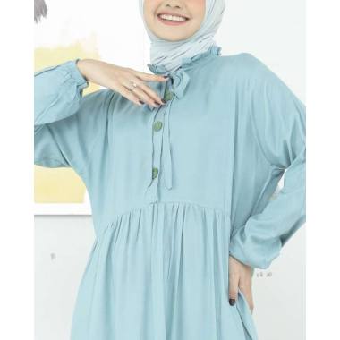 Atasan Tunik Rayon Motif Aileen MINT GREY
