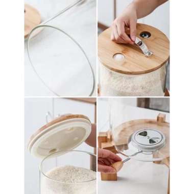 DISPENSER TEMPAT BERAS KACA 100 % ORIGINAL Multicolor