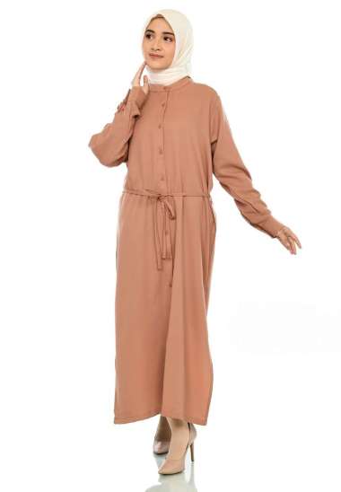 Gamis Rebertus Panjang Keisya Coklat