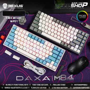Rexus Daxa M84 / M-84 Ultimate Mechanical - Gaming Keyboard WHITE CASE Brown Switch