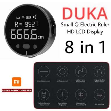 Duka Small Q Electric Ruler 8 in 1 - Meteran Digital Lcd Display multicolor