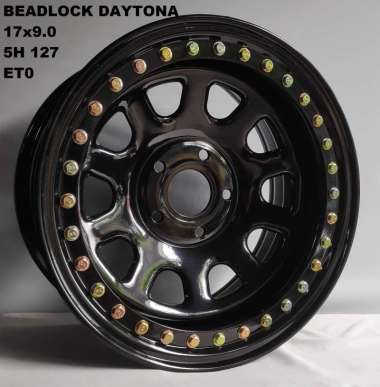4pcs Velg Besi Daytona Beadlock Ring 17 lebar 9 inci PCD 5x127 : Dodge ( Journey ) Jeep ( Grand Cherokee , JK , JL , Rubicon , Sahara , Wrangler )