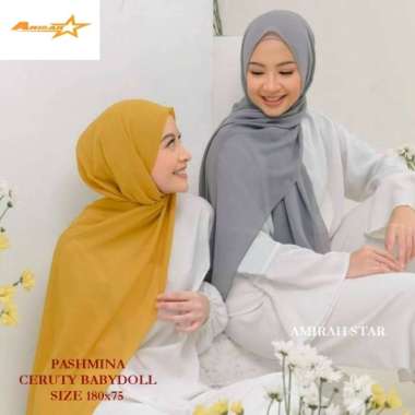 Pashmina Ceruty Babydoll / Kerudung Pashmina / Jilbab Pashmina ceruti - Army Putih