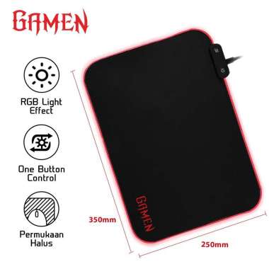 GAMEN GP-HALO Mousepad Gaming Lampu LED RGB Hitam