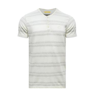 Camel Active Jacquard T-Shirt Pria - Off White