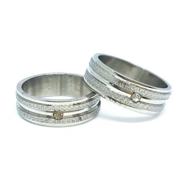 Lila CT05 Titanium Cincin Couple [Male Size 18/Female Size 16]