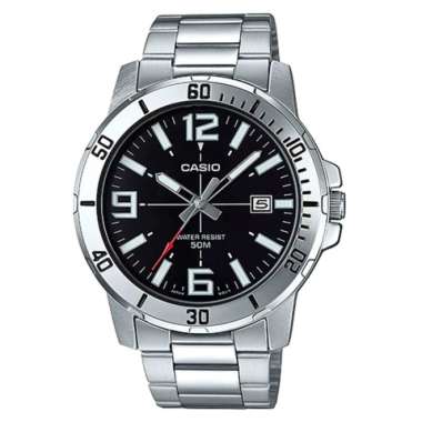 CASIO ORIGINAL - CASIO MTP-VD01D-1BVUDF - JAM TANGAN PRIA JAM PRIA - STAINLESS CASIO MTP-VD01D-1B MT