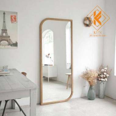 standing mirror cermin berdiri full body jati pigura kayu minimalis