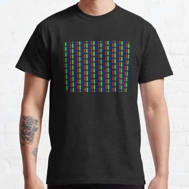 Kaos Cromaclear slot-mask CRT pattern T-Shirt Pria Wanita