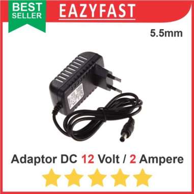 Adaptor DC 12V 2A 5.5mm 12 V Volt 2 A Ampere PSU Power Supply Trafo
